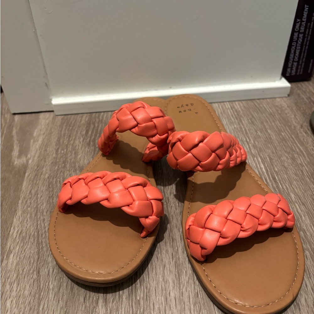 A New Day Orange Braided Sandals